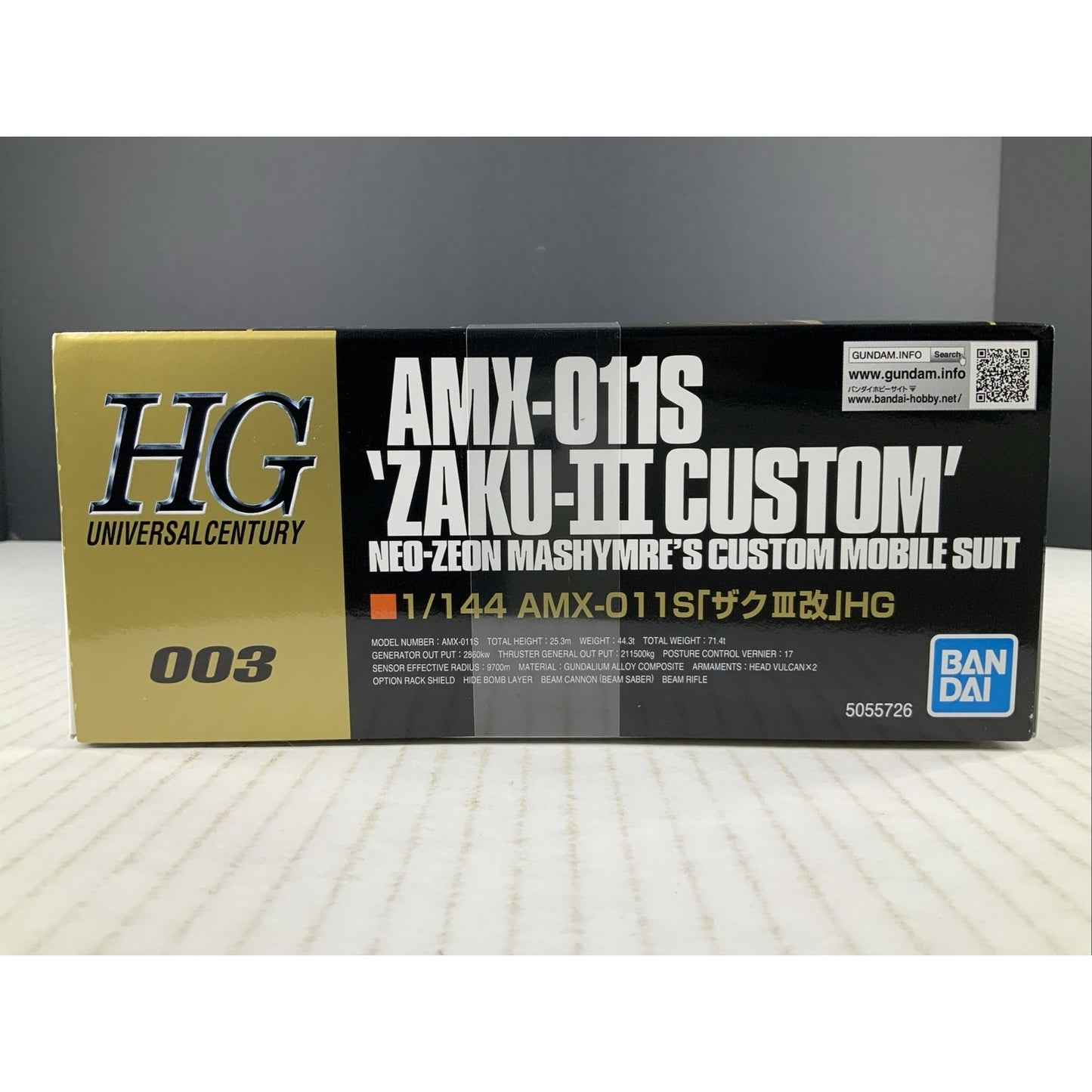 BANDAI AMX-011S ZAKU III custom Mashymre 003 1:144 model kit DISTRESSED BOX