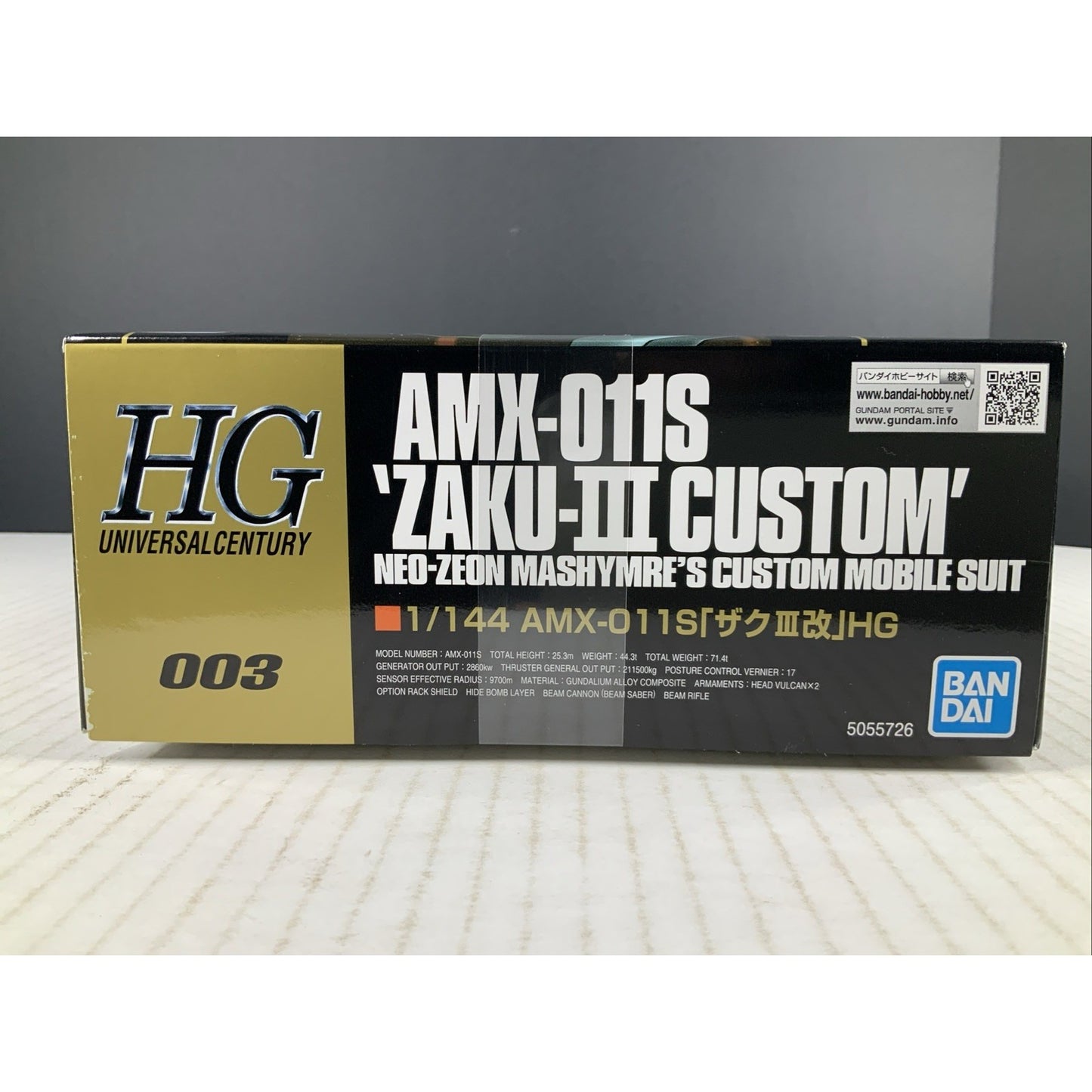 BANDAI AMX-011S ZAKU III custom Mashymre 003 1:144 model kit DISTRESSED BOX