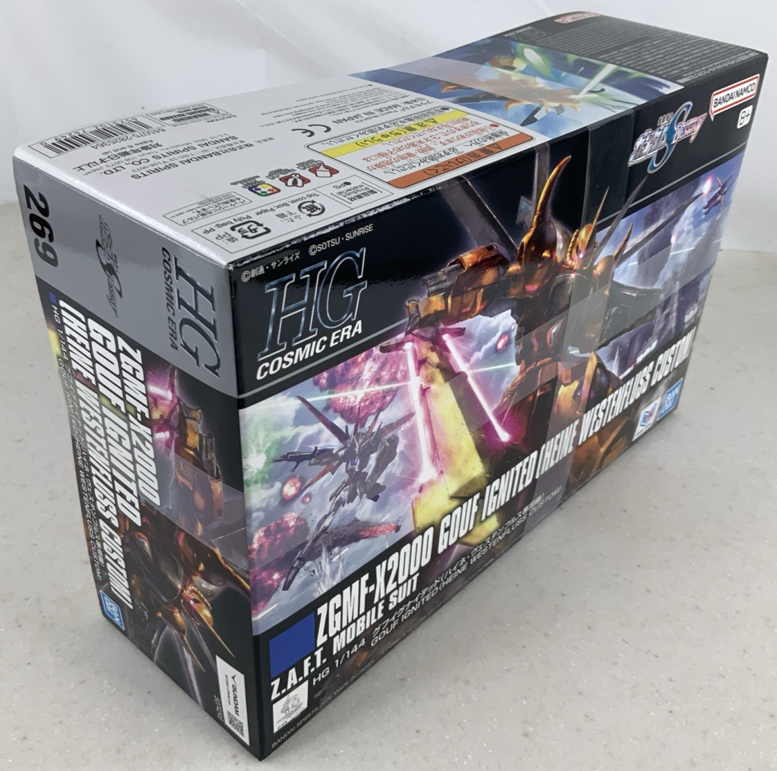 BANDAI HG Gouf Ingnited ZGMF X2000 Heine Westenfluss model kit DISTRESSED BOX6