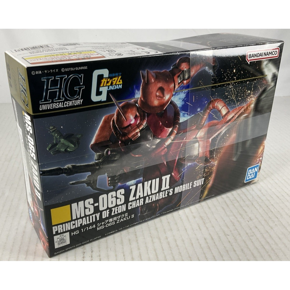 BANDAI HG MS-06S Char Aznable Zaku II 2 234 HGUC 1:144 model kit DISTRESSED BOX