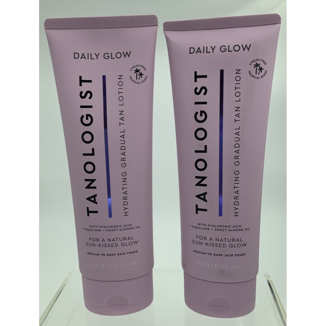 Lot of 2 Tanologist Daily Glow Hydrating Gradual Tan Lotion Medium To Dark 8.4oz