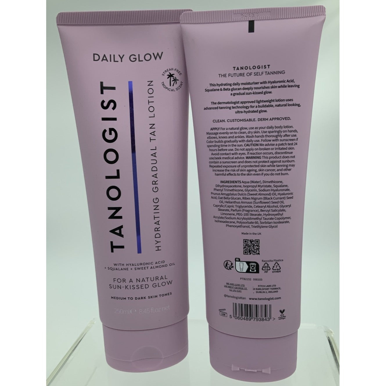 Lot of 2 Tanologist Daily Glow Hydrating Gradual Tan Lotion Medium To Dark 8.4oz