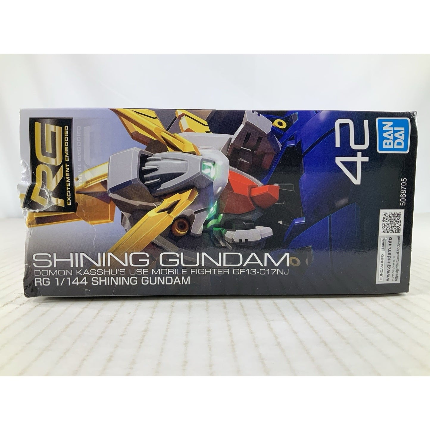 BANDAI RG Shining Gundam Domon Kasshu GF13-017NJ 1:144 model kit DISTRESSED BOX