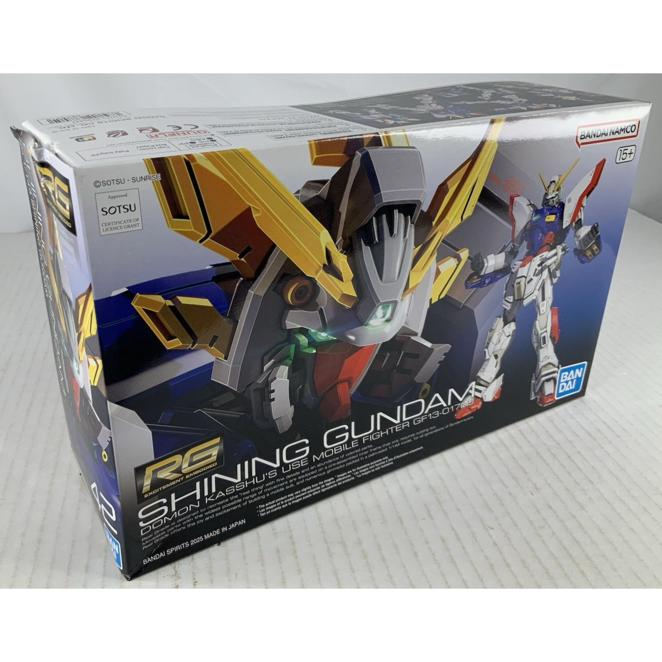 BANDAI RG Shining Gundam Domon Kasshu GF13-017NJ 1:144 model kit DISTRESSED BOX