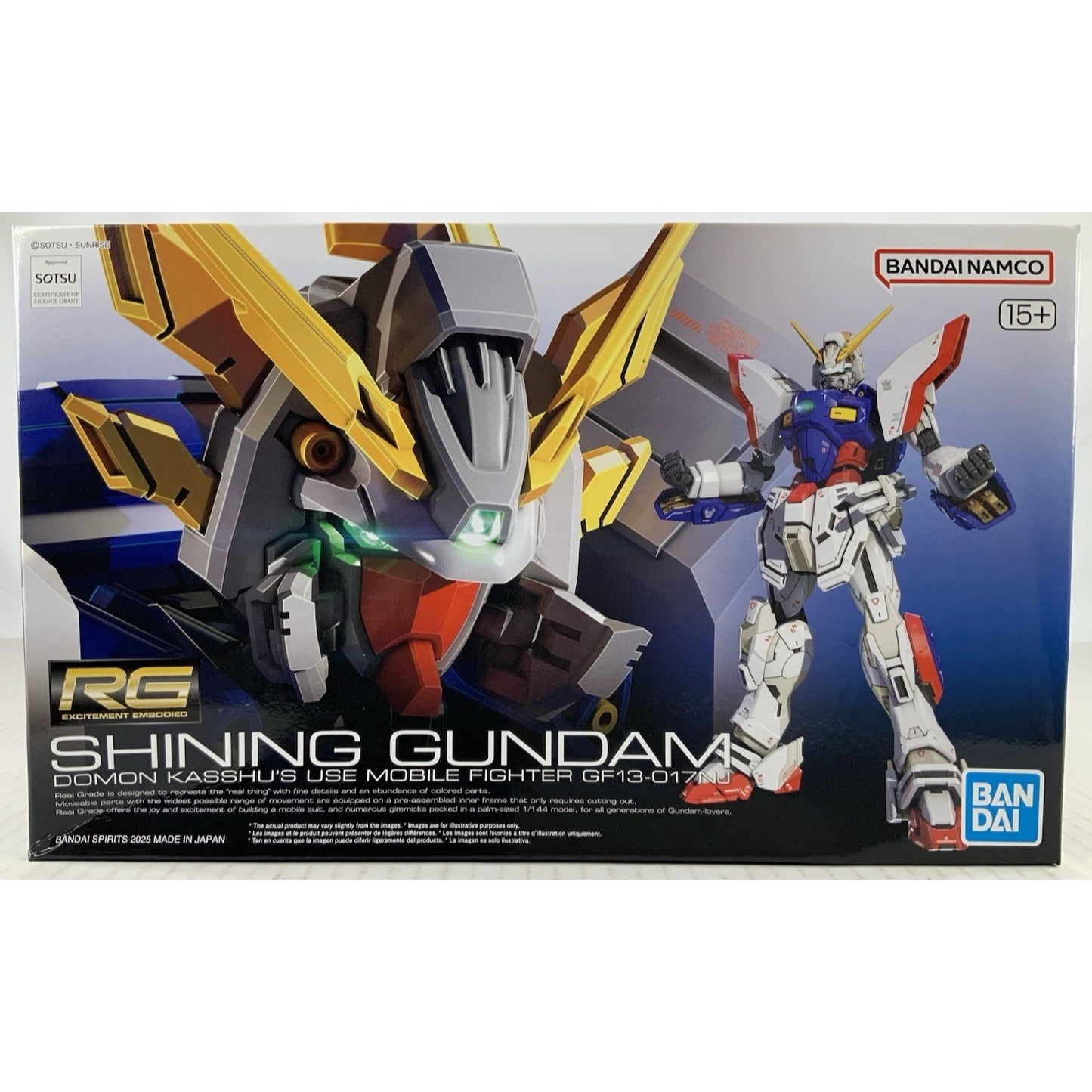 BANDAI RG Shining Gundam Domon Kasshu GF13-017NJ 1:144 model kit DISTRESSED BOX