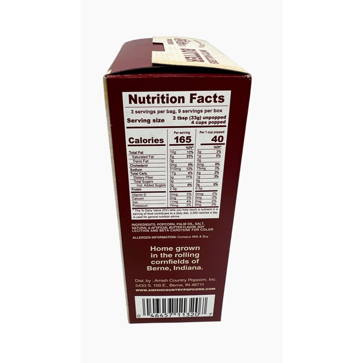 Amish Country Popcorn 3pk Microwave Buttery White Hulless Popcorn Boxed