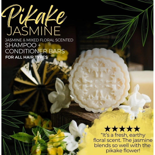 Viori Pikake Jasmine Shampoo and Conditioner Solid Bar Set Limited Edition