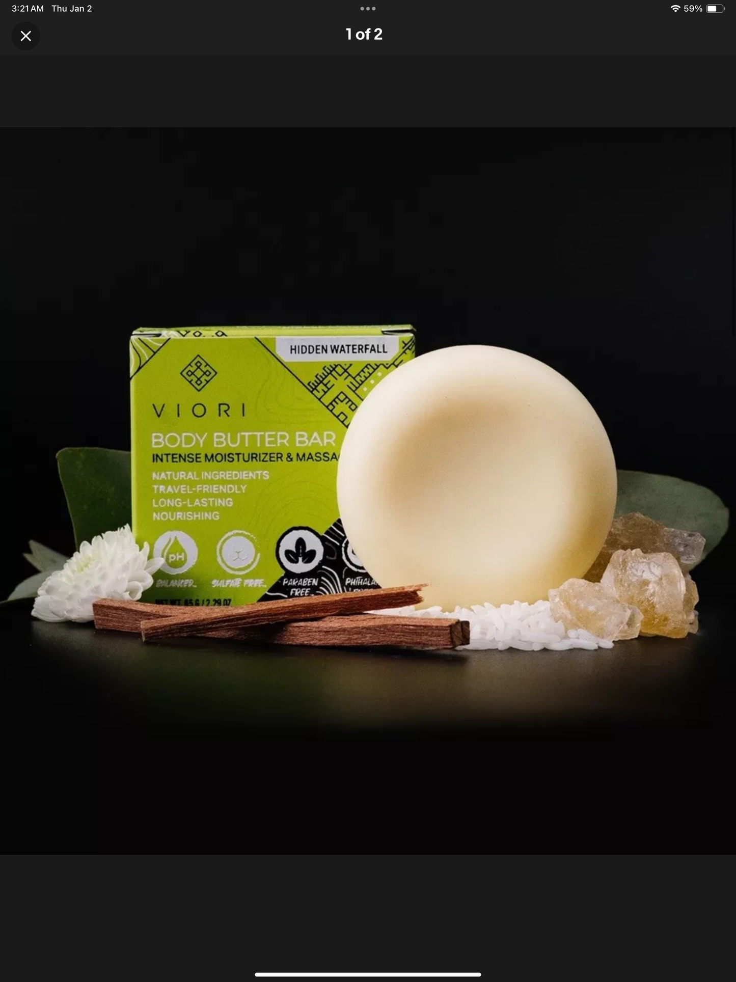 Viori Hidden Waterfall Body Butter Bar limited edition