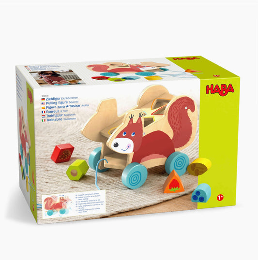 Haba Squirrel Pull-Along Toy & Sorting Box - Toddler Activity Set