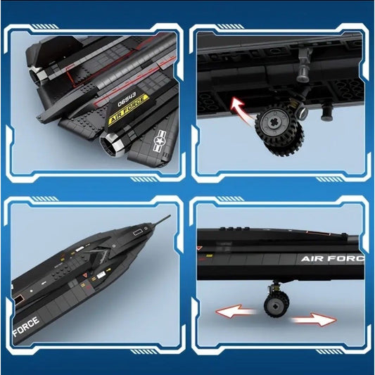 SR-71 Blackbird Fighter Building Blocks Air Force Plane Bricks Compatible 1775pc