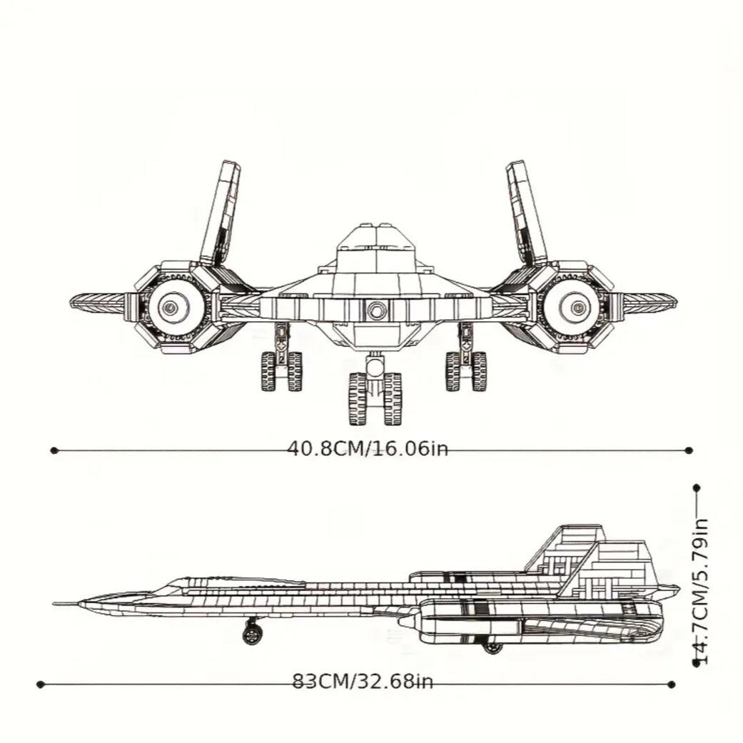 SR-71 Blackbird Fighter Building Blocks Air Force Plane Bricks Compatible 1775pc