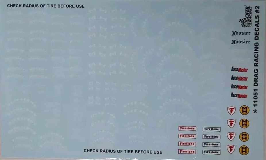 GOFER Drag Racing Decal 2 decal sheet 11051