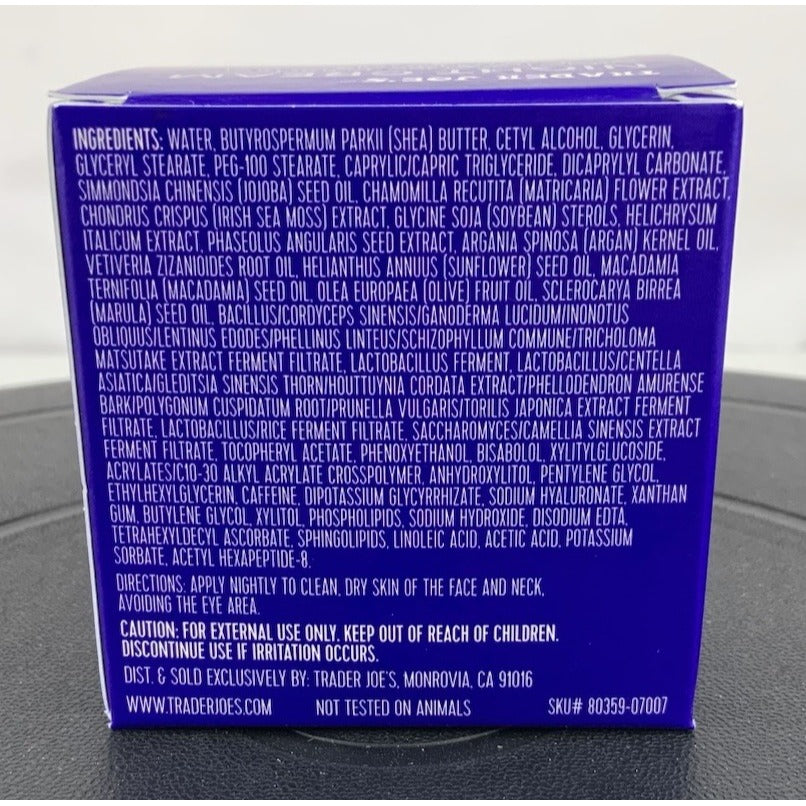 Trader Joe’s Night Cream Irish Sea Moss Extract Fermented Mushroom Complex 2 OZ