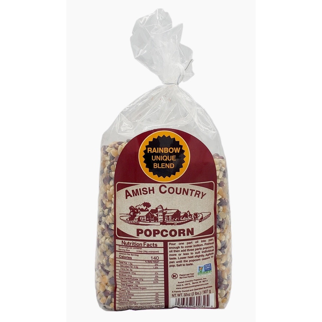Amish Country Popcorn Rainbow Unique Blend 2 Lb Holiday Treat Kernel NON GMO