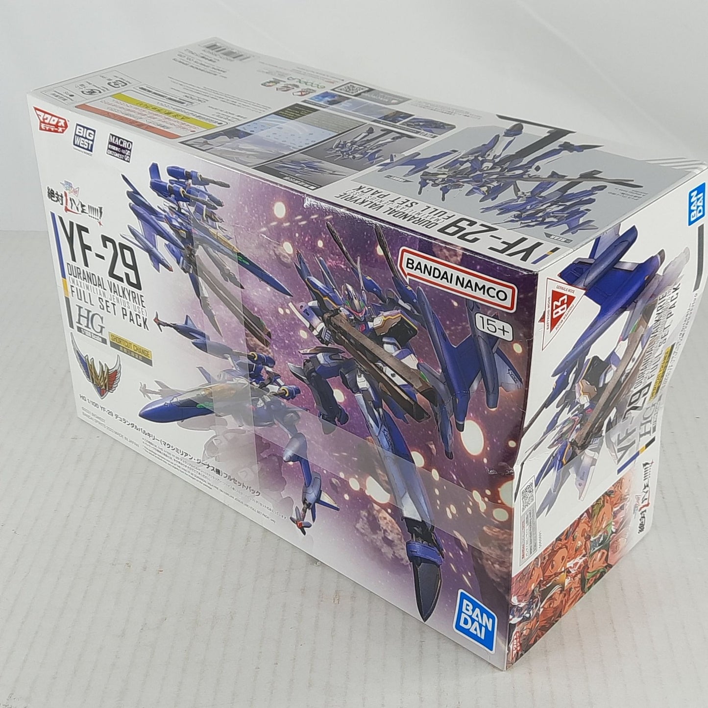 Bandai Yf-29 Durandal Valkyrie Maximilian Jenius Full Set Macross HG DISTRESSED BOX
