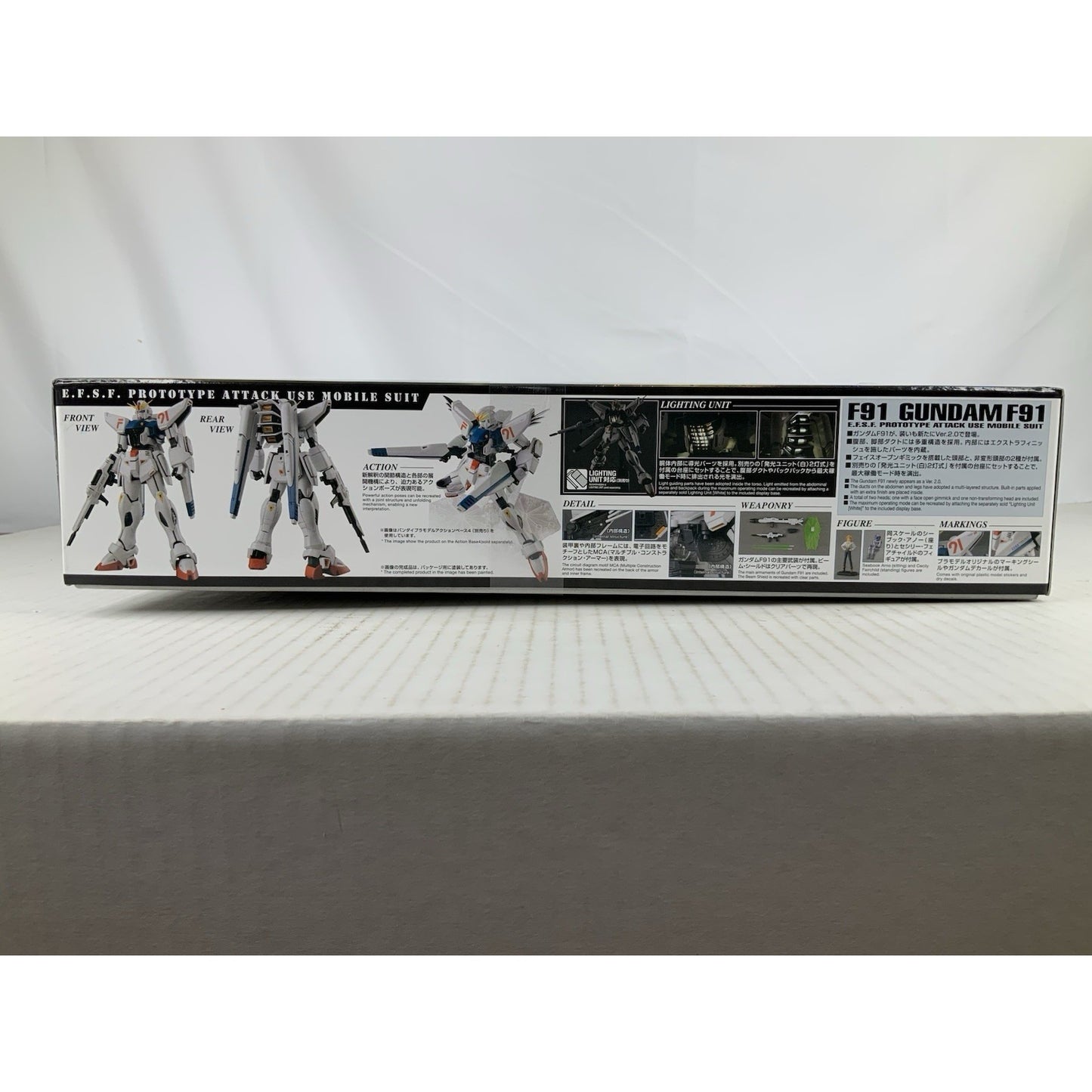 BANDAI MG F91 Gundam F91 Ver 2.0 5061612 1:100 model kit DISTRESSED BOX