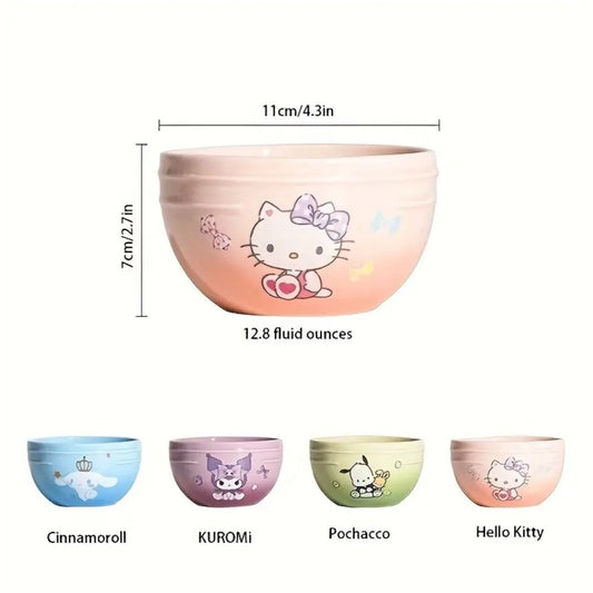 New Sanrio Hello Kitty 4 Bowl Gift Set Cinnamoroll Kuromi Pochaco