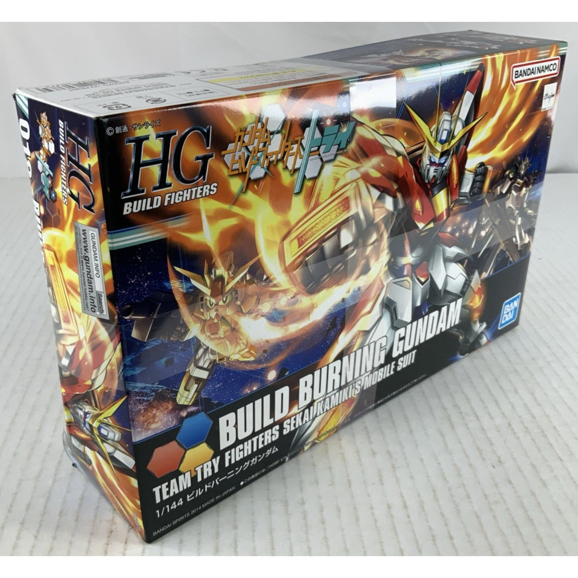 BANDAI HG Build Burning Gundam Sekai Kamiki Fighter model kit DISTRESSED BOX