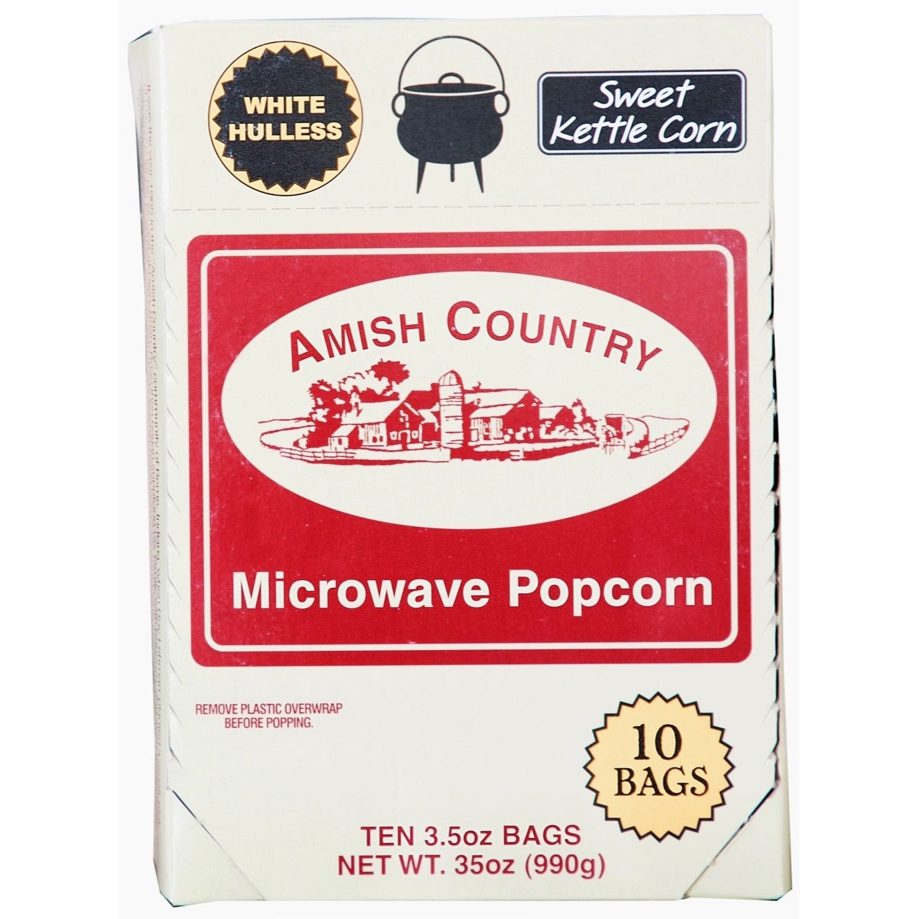 Amish Country Popcorn 10PK Microwave Sweet Kettle Popcorn New Boxed