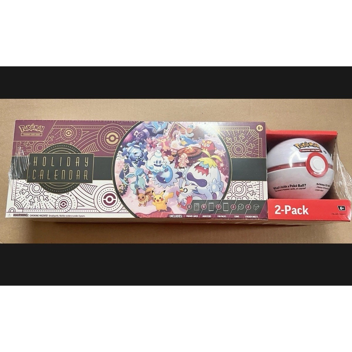 Pokemon TCG 2025 Holiday Calendar Pokeball Bundle Costco Exclusive White Ball