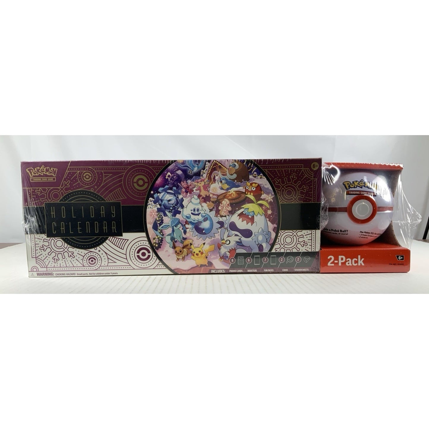 Pokemon TCG 2025 Holiday Calendar Pokeball Bundle Costco Exclusive White Ball