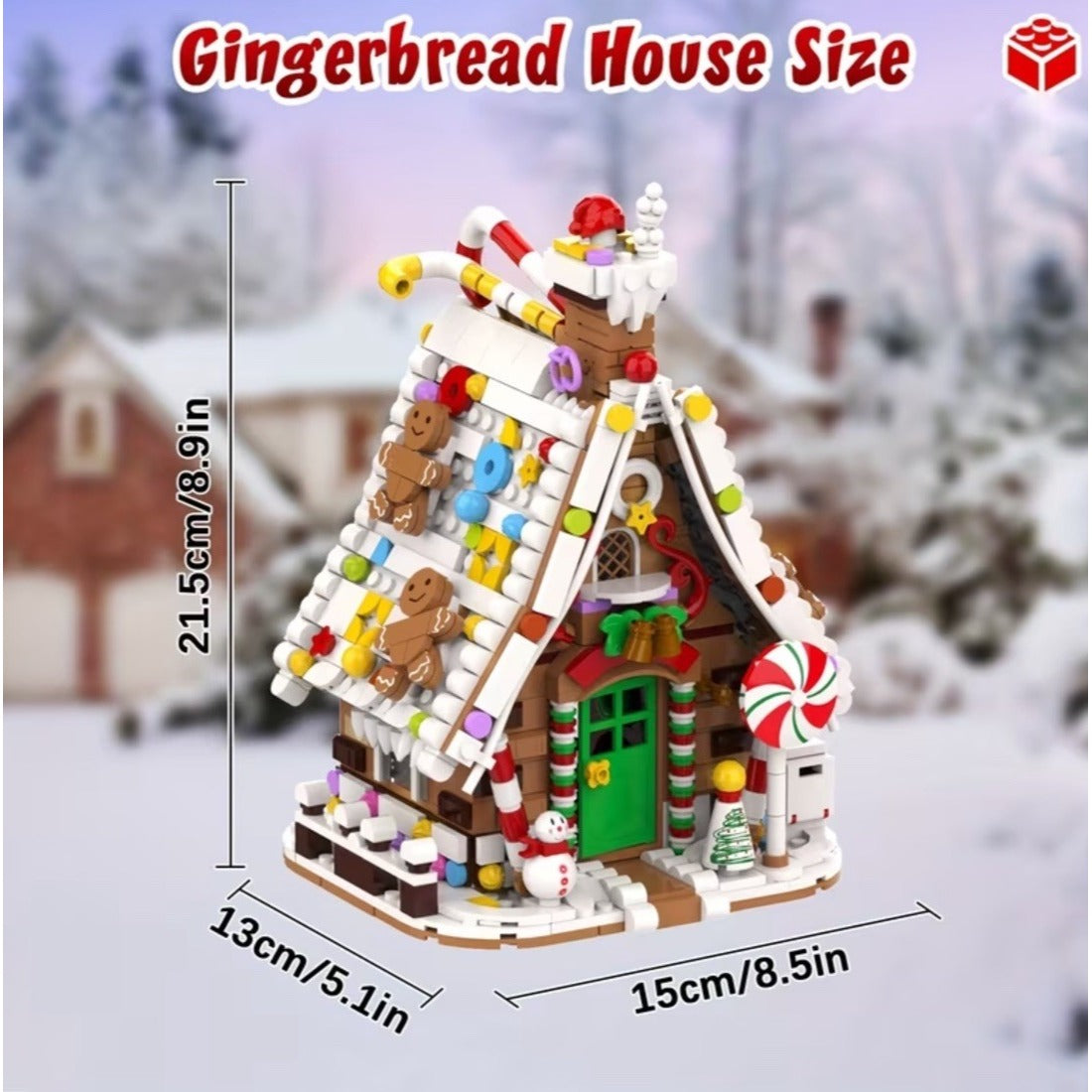 Moc Gingerbread House Building Block Set Holiday Light Effects LE 1000pcs
