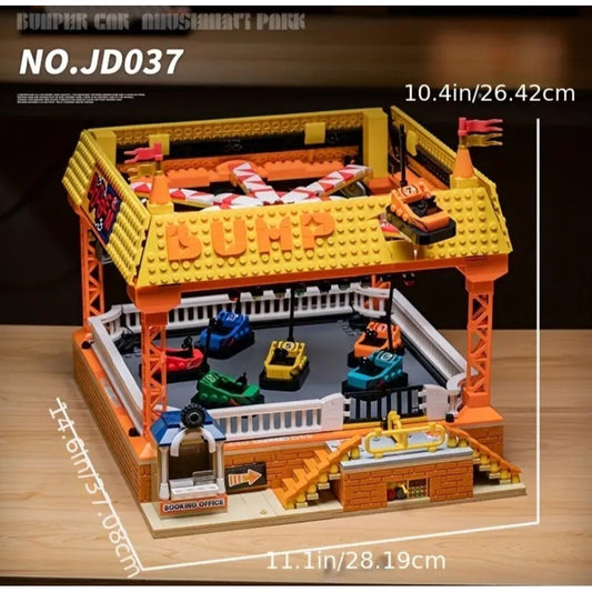 Bumper Cars Dodgems Amusement Park Ride Building Block Compatible Motorized Set
