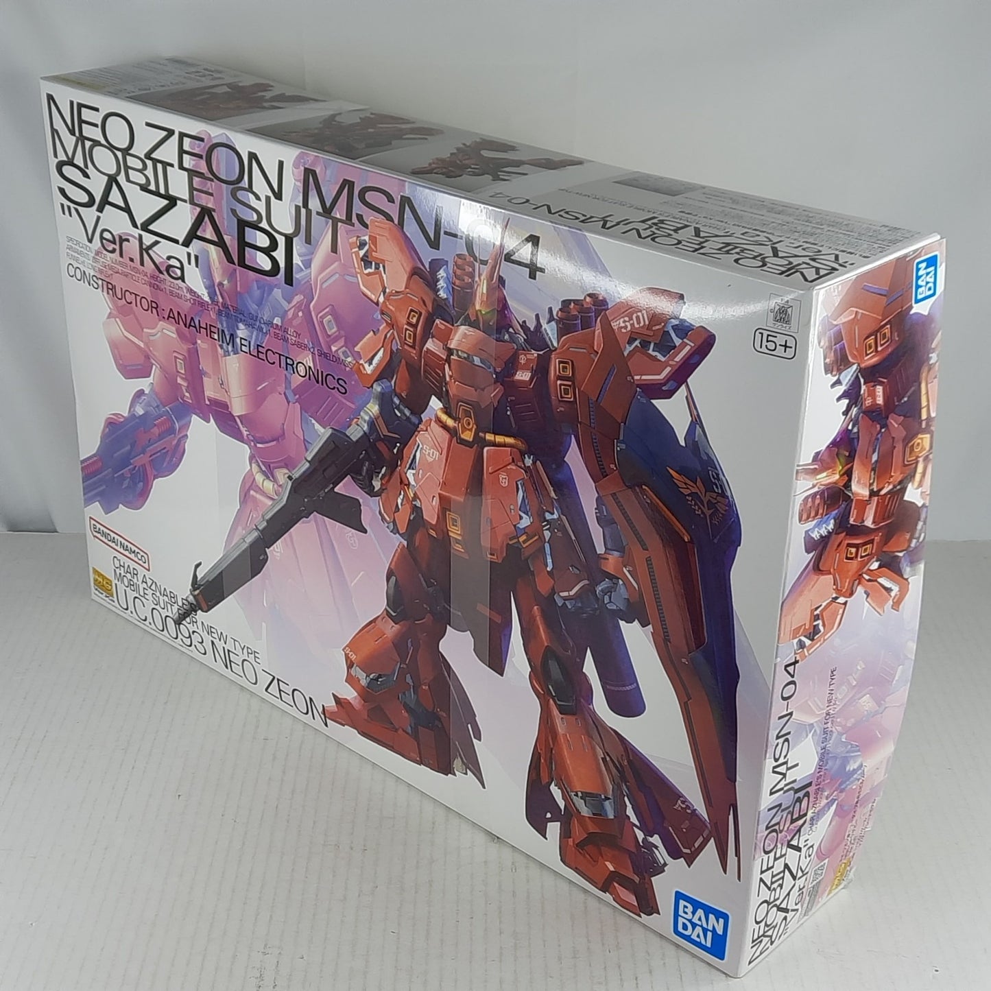 BANDAI MG Sazabi Neo Zeon MSN-04 Ver.Ka Char Aznable model kit DISTRESSED BOX