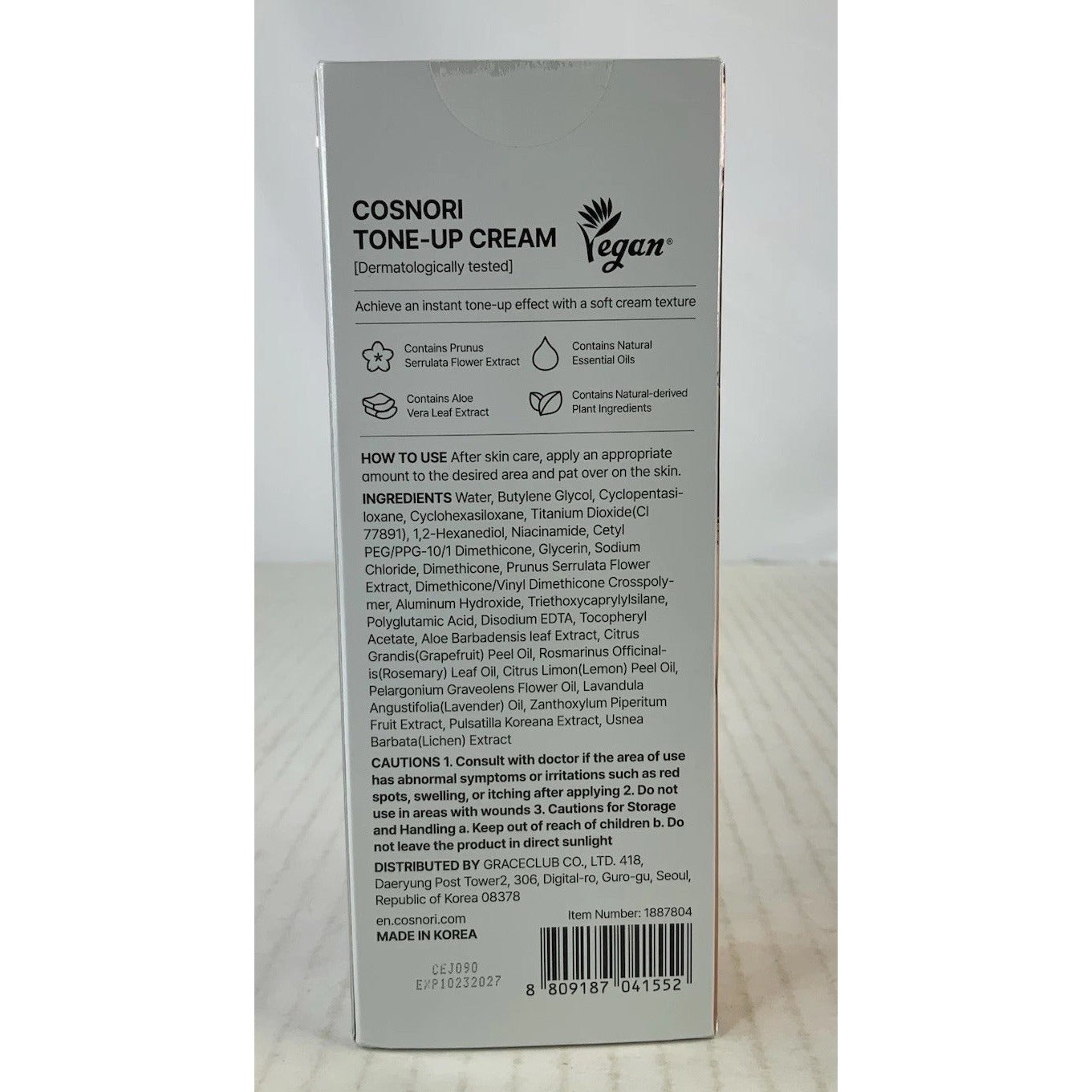 Cosnori Niacinimide Tone Up Cream K Beauty Brightening Tone Up Cream Boxed 2 Pack Sealed