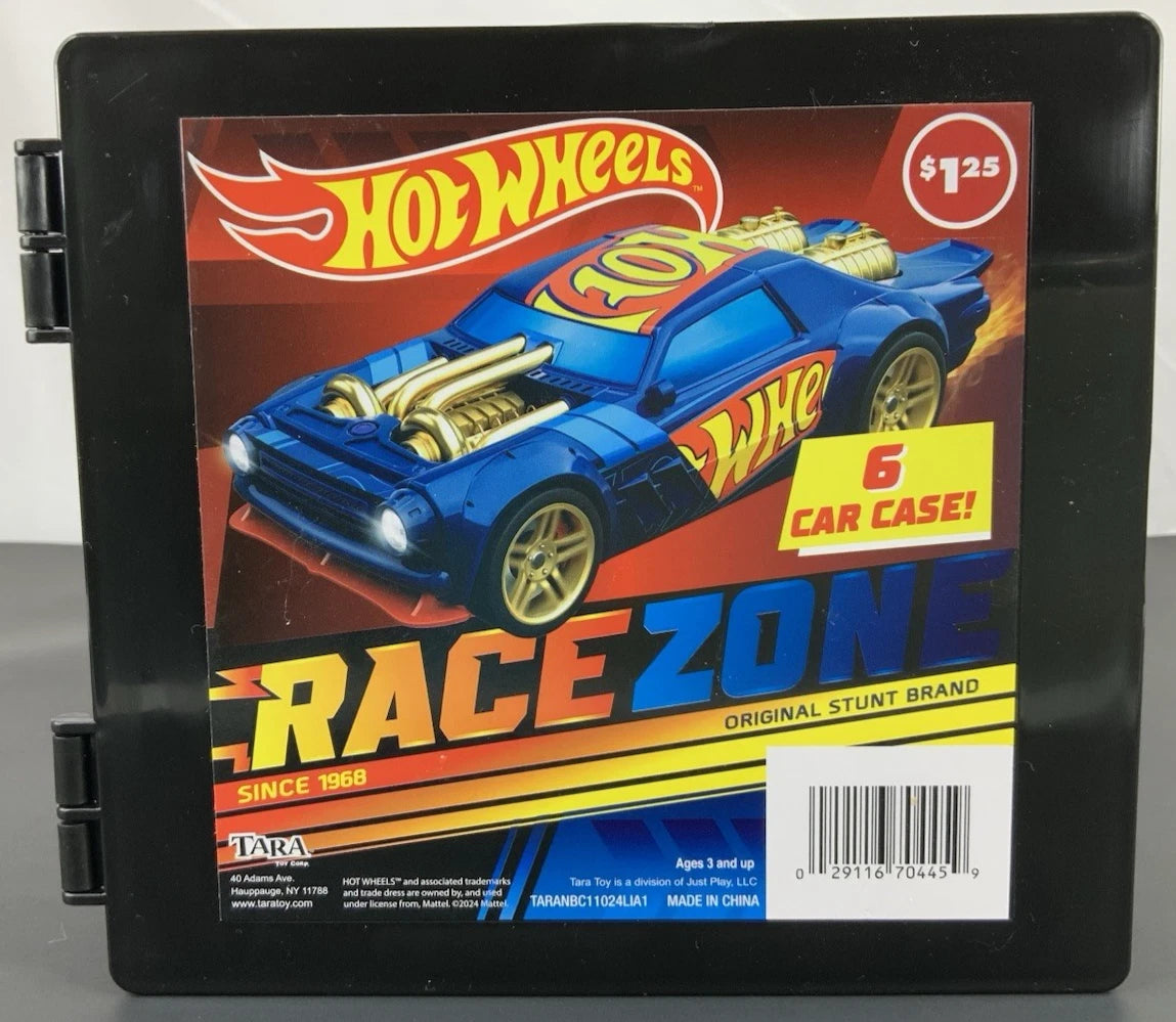 Hot wheels 1 carry case lot set black storage display 6 cars 2023
