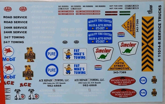 GOFER RACING DECALS Service trucks pickups SHEET 1:24 1:25 CAR MODEL 11014