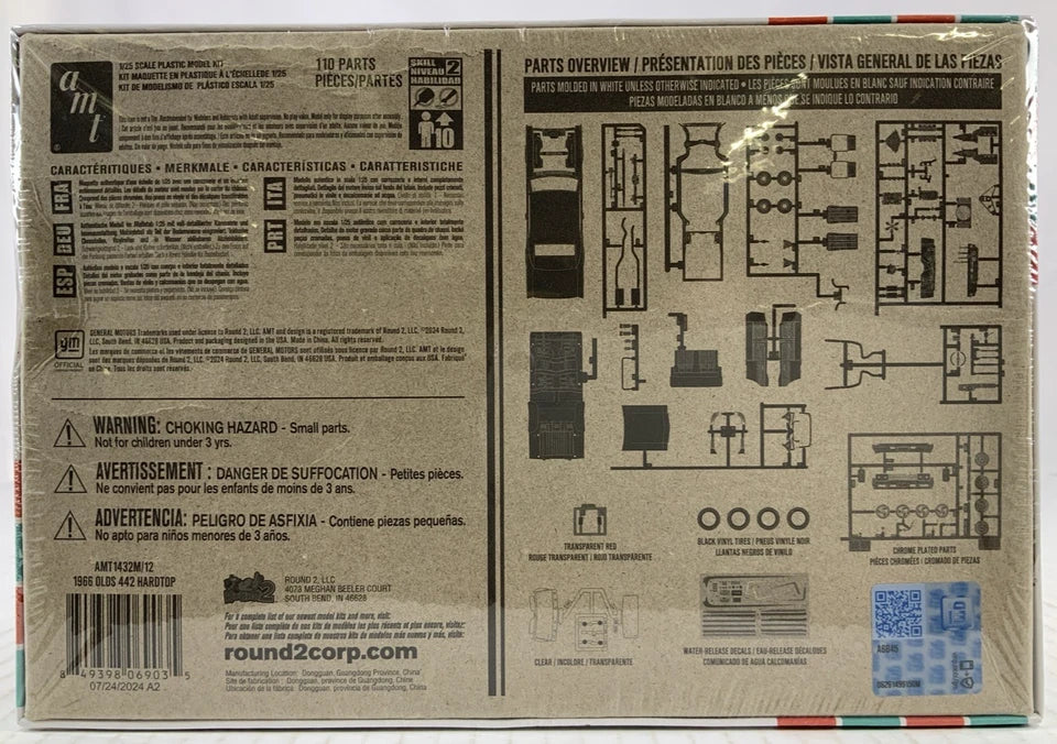 AMT 1966 Oldsmobile 442 Hardtop W-30 1:25 Model Kit DISTRESSED BOX