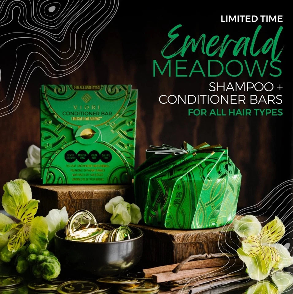 Viori Emerald Meadows Shampoo & Conditioner Bars Full Size Limited Edition Set