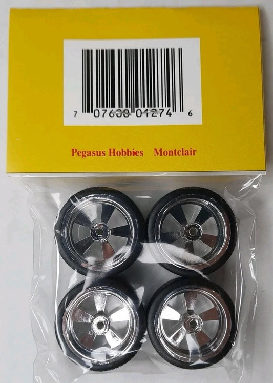 PEGASUS T's 19" Chrome Rims w Tires 1274 model kit wheels 1:24 / 1:25 accessory