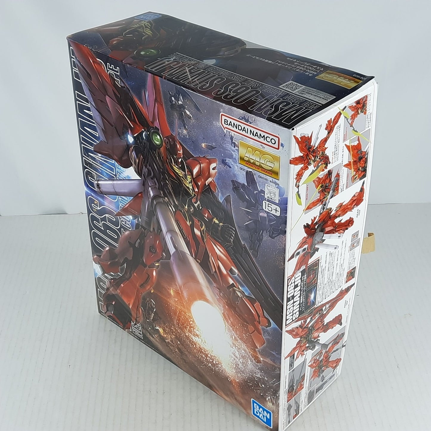 BANDAI MG Sinanju Animation Color Gundam UC MSN-06S model kit DISTRESSED BOX