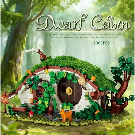 Moc Hobbit House Bilbo Dwarf Cabin 1088 Pieces Lights Up Building Block Set