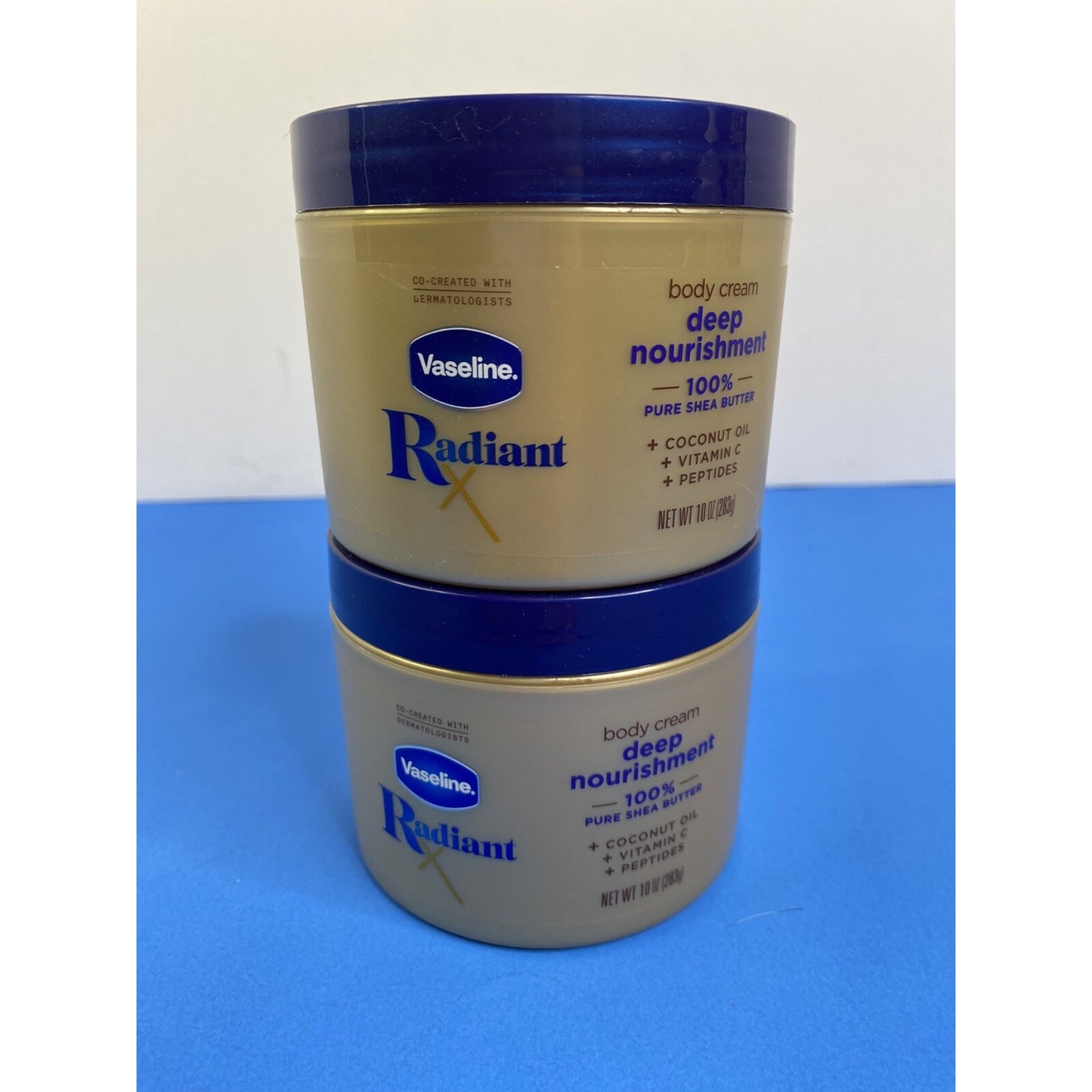 2x Vaseline Radiant X Deep Nourishment Body Cream 100% Shea Butter Coconut 10oz
