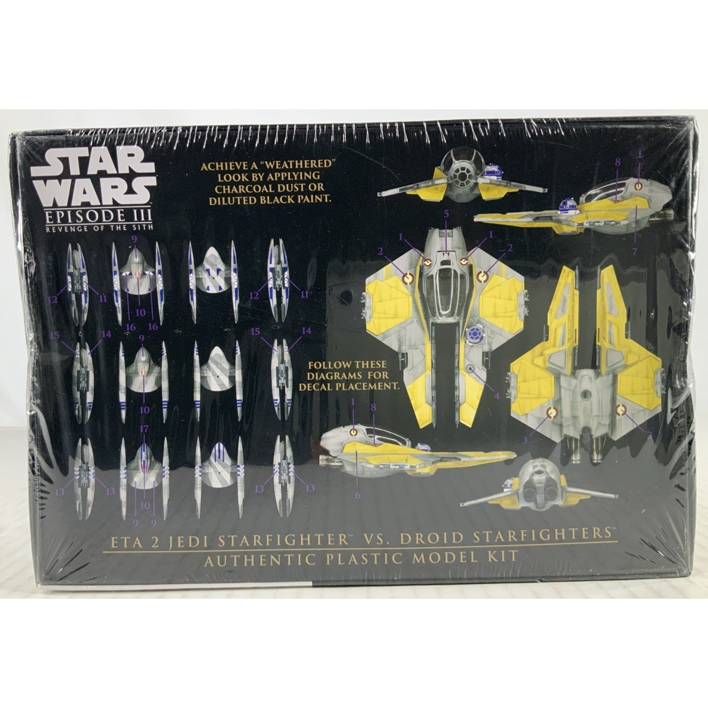 AMT Eta 2 Jedi Starfighter vs Droid Revenge Sith 1:48 model kit DISTRESSED BOX