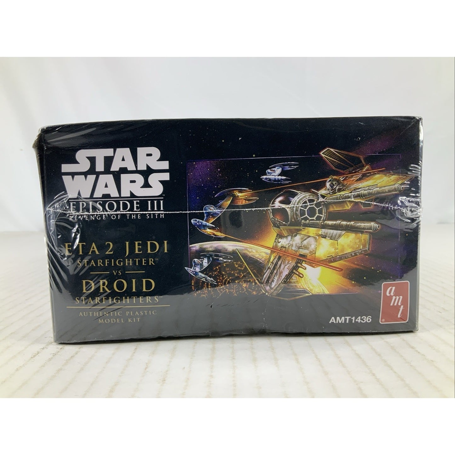 AMT Eta 2 Jedi Starfighter vs Droid Revenge Sith 1:48 model kit DISTRESSED BOX