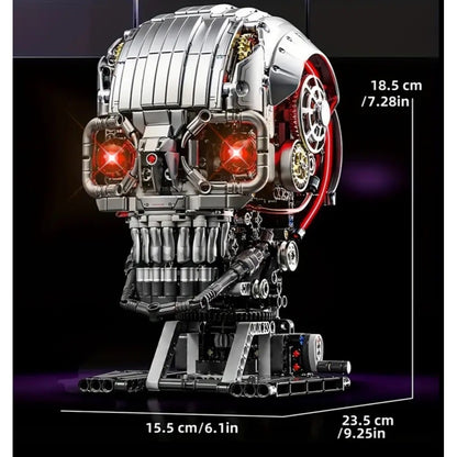 New Skeleton Terminator Head Glowing Eyes MOC Building Block Brick Set