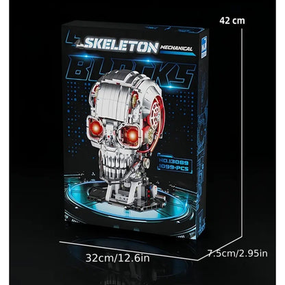 New Skeleton Terminator Head Glowing Eyes MOC Building Block Brick Set