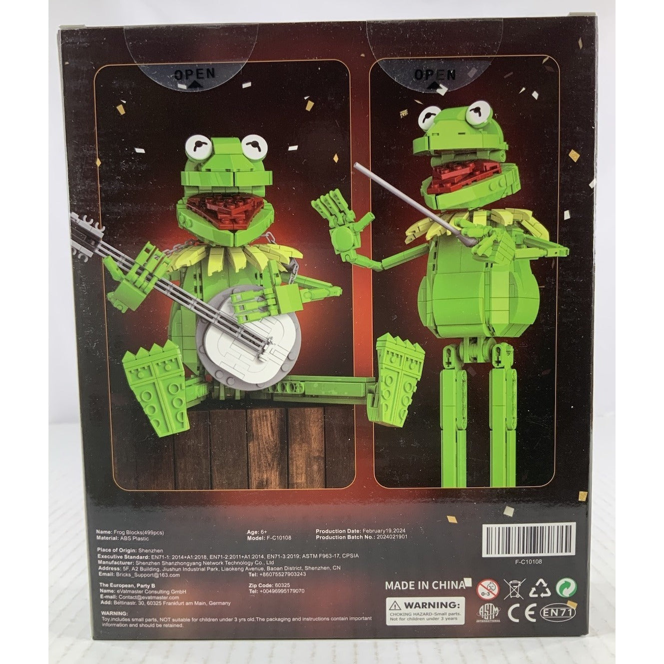 Frog Banjo Building Block Green Character Compatible Set With Box