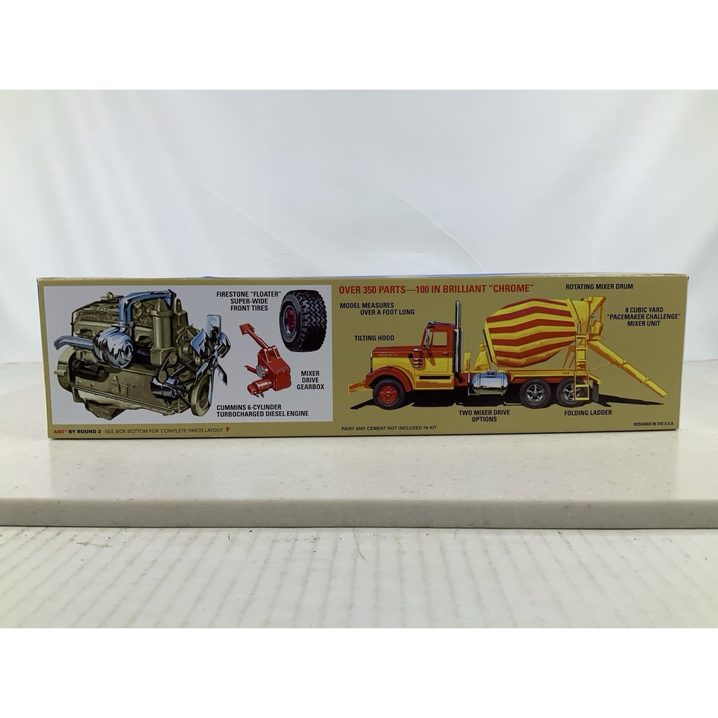 AMT Kenworth Challenge Transit Mixer Cement truck 1:25 model kit DISTRESSED BOX