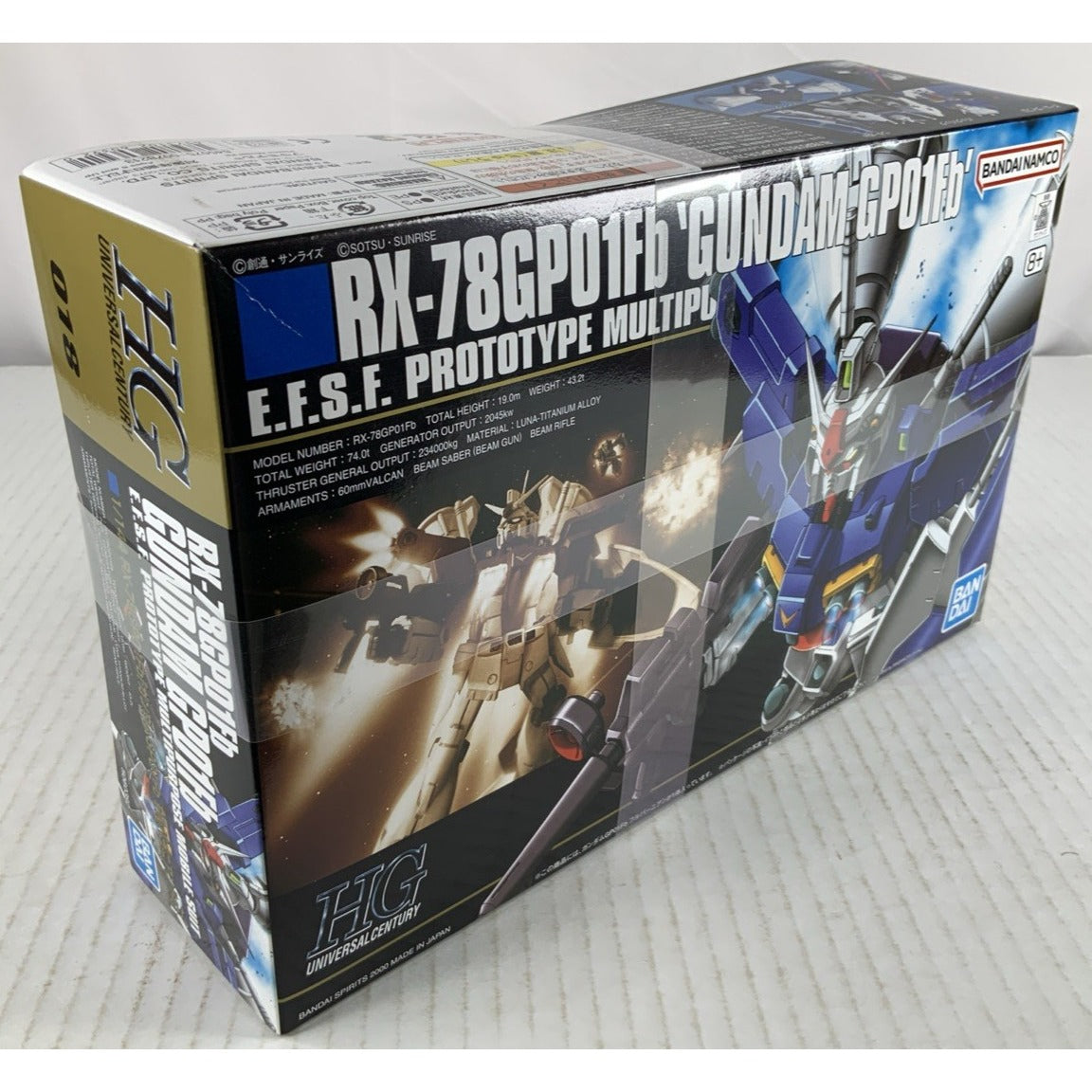 BANDAI HG RX-78GP01Fb Gundam RX-78 GP01Fb 018 1:144 model kit DISTRESSED BOX