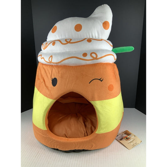 Candy Corn Plush Cat Cave Bed Nest Heart to Tail Small Dog or Cat New With Tags