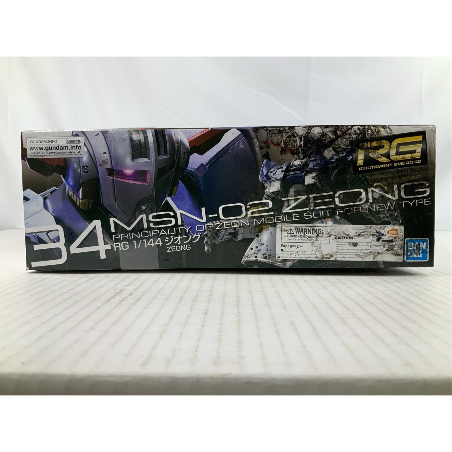 BANDAI RG MSN-02 Zeong Mobile Suit Gundam 34 1:144 model kit DISTRESSED BOX