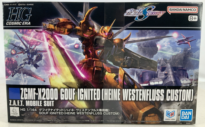 BANDAI HG Gouf Ingnited ZGMF X2000 Heine Westenfluss model kit DISTRESSED BOX0