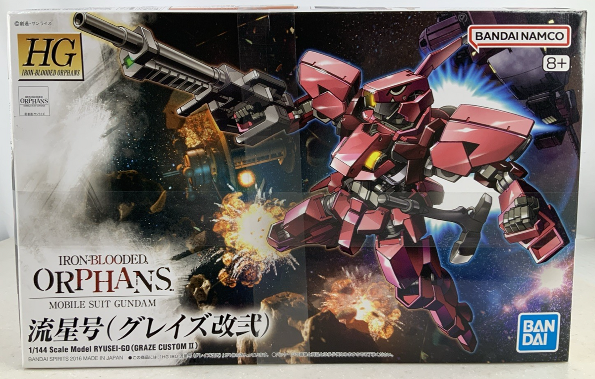 BANDAI HG Ryusei go Graze Custom II IBO 012 1:144 model kit DISTRESSED BOX0