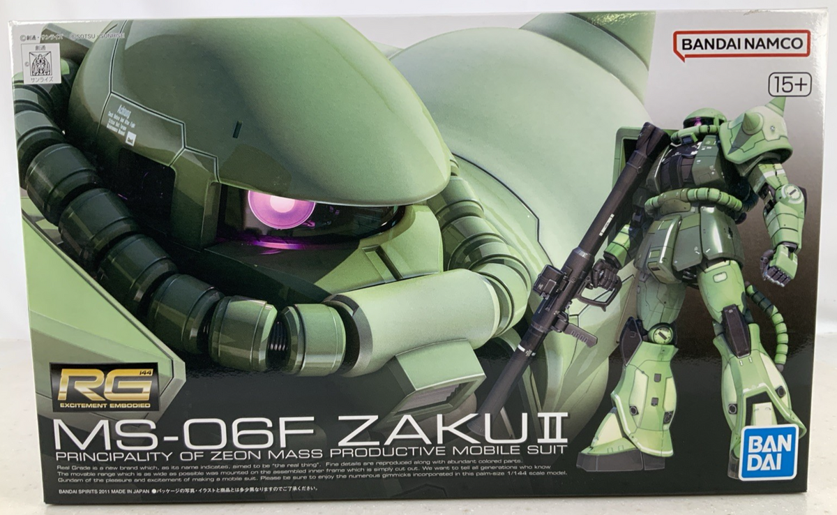 BANDAI RG MS 06F Zaku II 04 1:144 model kit DISTRESSED BOX0