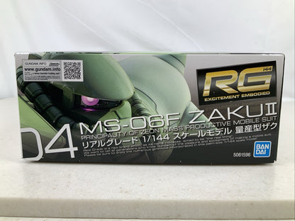 BANDAI RG MS 06F Zaku II 04 1:144 model kit DISTRESSED BOX4